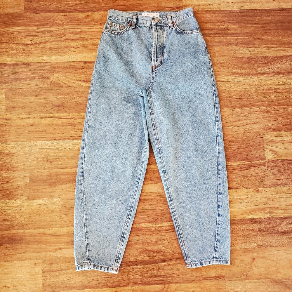 TOPSHOP Size 26 Twisted Hem Balloon Jeans